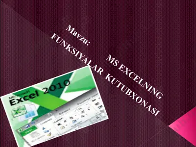 ms excelning funksiyalar kutubxonasi — PPTX
