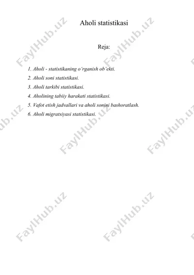 aholi statistikasi 2 — DOCX