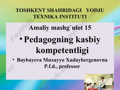 pedagogning kasbiy kompetentligi — PPT