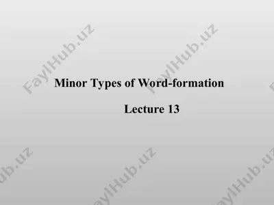minor types of word-formationlecture 13 — PPT
