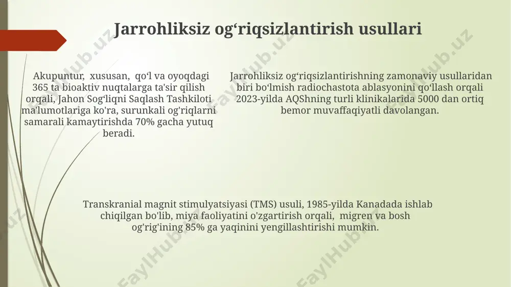 zamonaviy ogʻriqsizlantirish usullari - Page 5