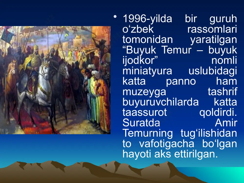 temuriylar davlati tarixiy muzeyi mavzusida taqdimoti - Page 5
