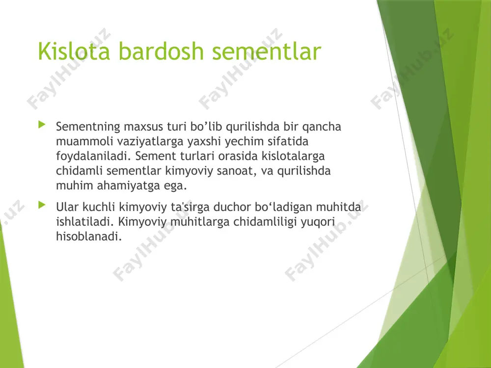 kislotabardosh sementlar - Page 3