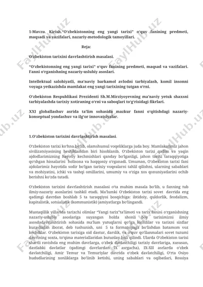 o‘zbekistonning eng yangi tarixi — DOCX