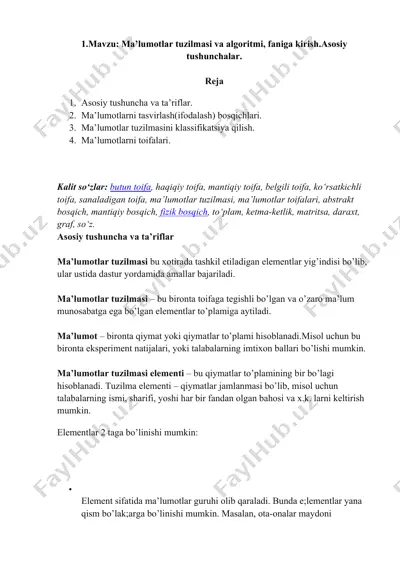 ma’lumotlar tuzilmasi va algoritmi — DOCX