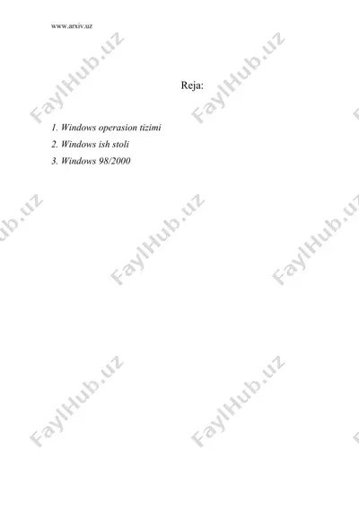 windows operasion tizimida ishlash — DOC