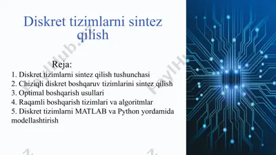 diskret tizimlarni sintez qilish — PPTX