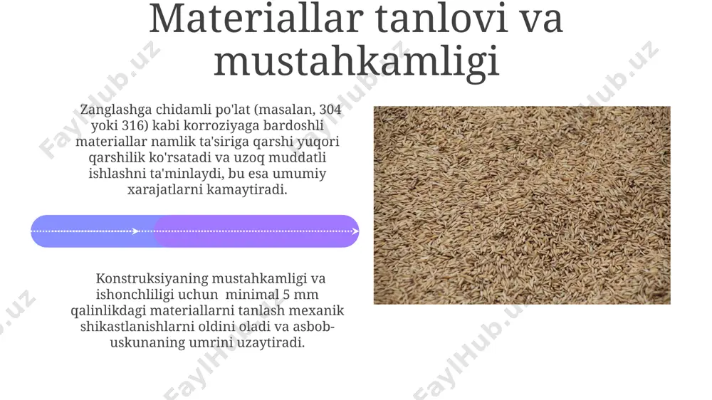 don ekinlarini quritish uskunalarini loyihalash va narxini hisoblash - Page 4