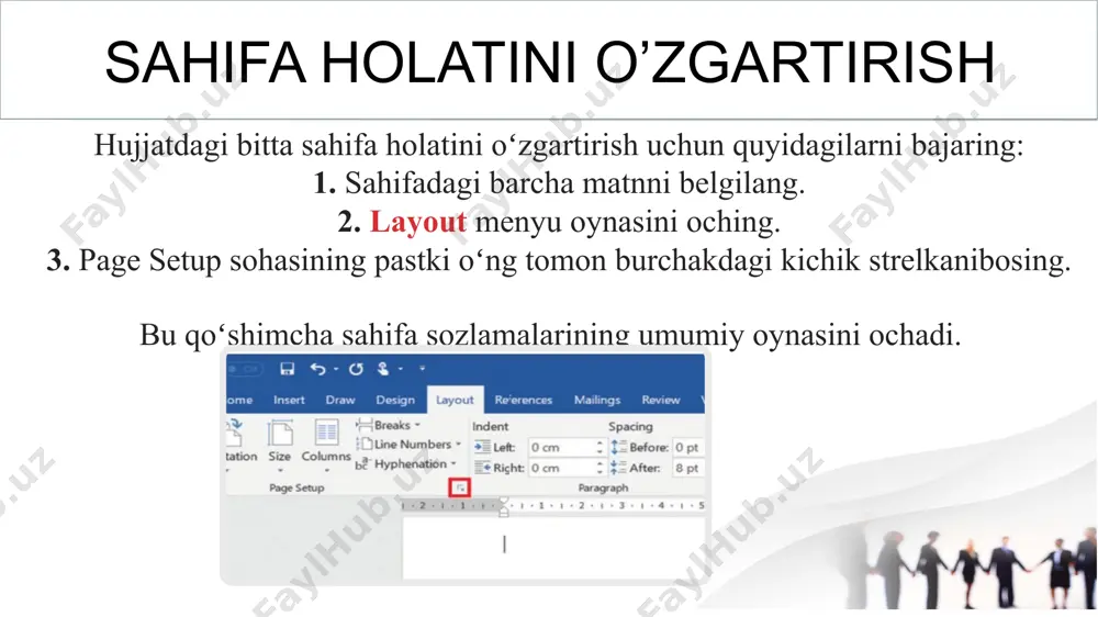 sahifani formatlash buyruqlaridan foydalanish. print preview buyrug‘idan foydalanish - Page 5