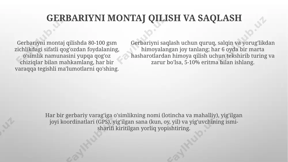 gerbariy tayyorlash va tayyorlash usullari - Page 5