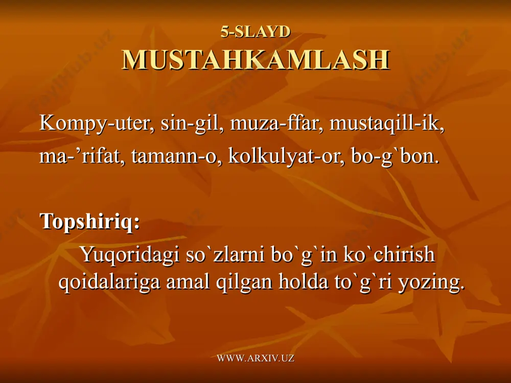 bo`g`in ko`chirish qoidalari - Page 5