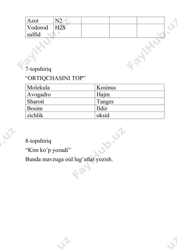 avogadro qonuni mavzusida didaktik faoliyat uchun topshiriqlar to‘plami - Page 4
