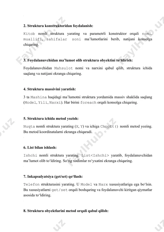 c# dasturlash tilida amaliy topshiriqlar - Page 4