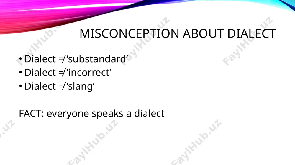by systematic features (e.g. phonological, lexical, and grammatical) that distinguish it from other varieties of that same language. while accent is only variations in pronunciation only. thus, accent is a subset of dialect. language dialect accent image2.png image10.png image17.jpeg image18.gif image19.jpg image20.jpg image1.png /docprops/thumbnail.jpeg