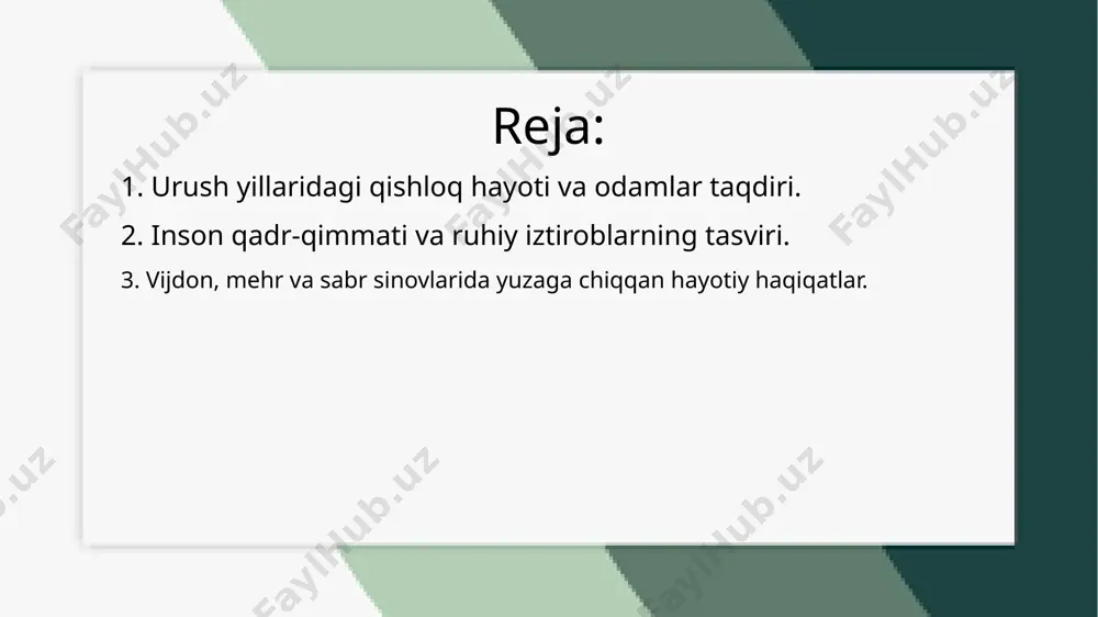 mehr va umidga zor. shukrullo bu asarida odamlar qalbida kechayotgan kurashni – ularning insoniy fazilatlari, or-nomusi, sabr-bardoshi va vijdoni orqali tasvirlaydi. ruhiy iztirob, qo‘rquv, yolg‘izlik va umidsizlik holatlari chuqur ruhiy tasvirlar orqali ifodalangan. ba’zan odamlar yashash uchun jon saqlashga, hatto o‘z oriyatini ham chetga surishga majbur bo‘ladi, lekin muallif ular qalbining tubida baribir insoniylik yondi, deya ishonch uyg‘otadi. shu yo‘l bilan muallif urushdan ham kuchliroq narsa – inson qadrini, mehr va vijdonni ulug‘laydi. shukrullo “kafansiz ko‘milganlar” asarida inson qadr-qimmatining qadrsizlanib borishi, urush tufayli insoniylik tushunchasining yemirilib ketishi kabi og‘riqli holatlarni chuqur falsafiy va badiiy mahorat bilan yoritadi. qahramonlar hayoti orqali muallif odamlarning ruhiyatida kechayotgan ziddiyatlarni — hayot va o‘lim, or va zor, vijdon va zarurat o‘rtasidagi kurashni ko‘rsatadi. ruhiy iztiroblar ularning harakatlarida, sukunatlarida, yurakdan chiqqan ichki monologlarida namoyon bo‘ladi. odamlar bu iztiroblarni ichida yashirgan holda hayot kechiradilar, bu esa roman atmosferasiga yanada chuqurlik beradi. muallif shuningdek, insonning eng og‘ir damlarda …