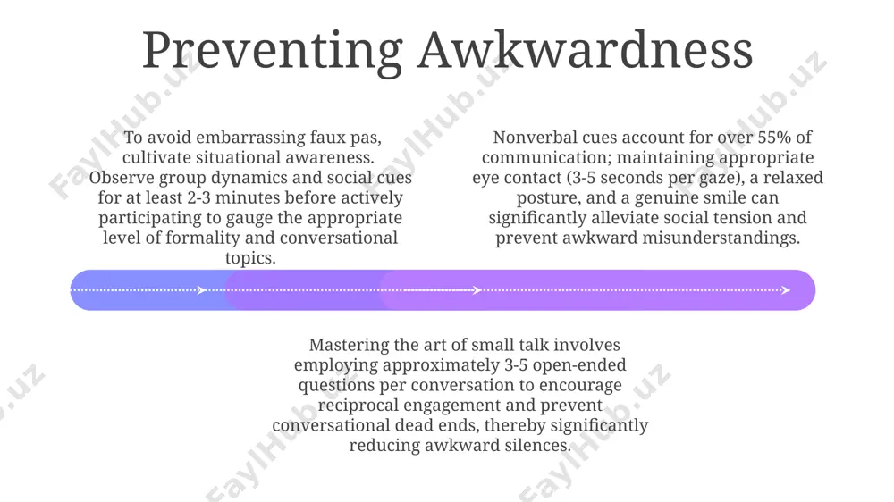 augh at awkward situations that are ultimately not threatening. studies show a significant overlap between the brain regions activated by humor and those processing surprise and unexpected events; this neural response, involving roughly 15 different brain regions, underscores the cognitive element in finding awkwardness amusing. humor often arises from the violation of social norms; approximately 70% of awkward situations involve unexpected breaches of conversational etiquette or behavioral expectations, creating a comedic incongruity. unexpected encounters approximately 70% of people report experiencing heightened social anxiety during chance encounters with former romantic partners or ex-colleagues, particularly if unresolved conflict exists in those relationships. unexpected encounters trigger a surge of dopamine, up to 30%, in the brain, heightening our physiological responses like increased heart rate and blushing, leading to amplified awkwardness. the "bystander effect," a social psychological phenomenon, decreases the likelihood of intervention by roughly 35% in awkward public encounters; more people present often …