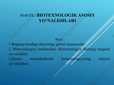 biotexnologiya — PPT