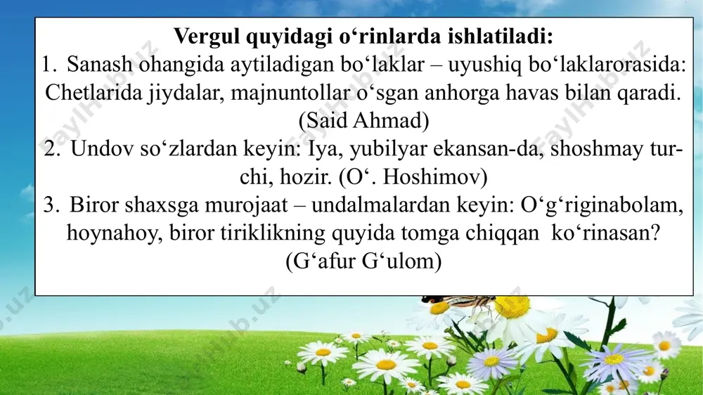 nuqta va vergulning ishlatilishi 5-sinf - Page 5