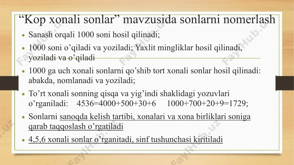 ko‘p xonali sonlarni nomerlashga o‘rgatish metodikasi - Page 3