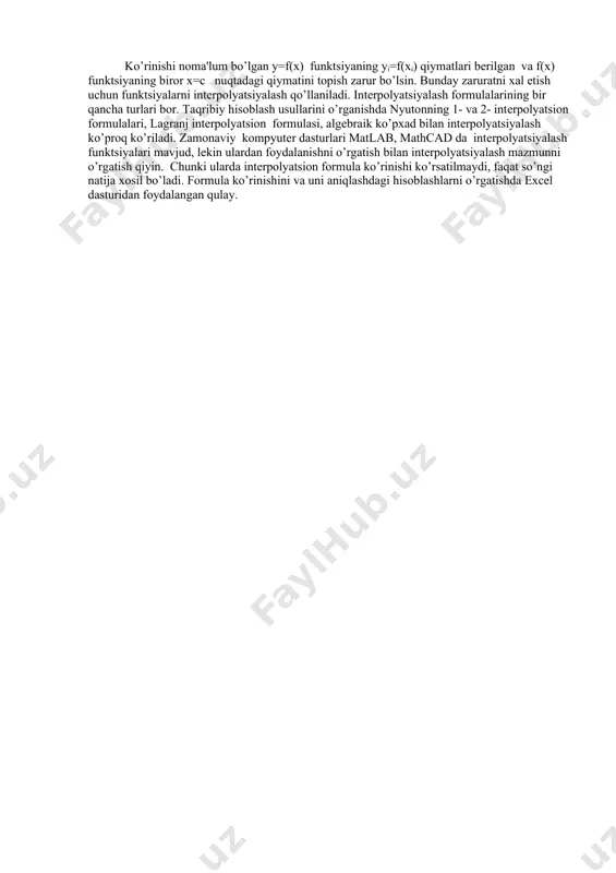 nyutonning i va ii interpolyasion formulalari - Page 4