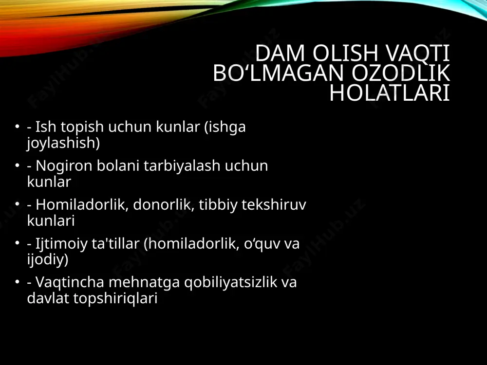 dam olish vaqti tushunchasi va turlari - Page 3