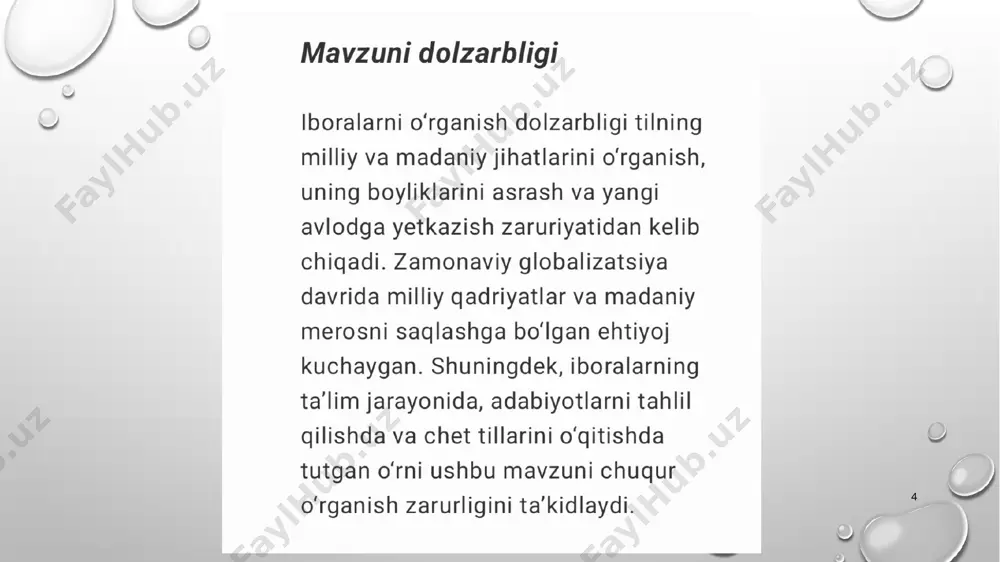 omida iboralar ustida maxsus ish olib borilmoqda, yani berilgan lug‘atlarda ayrim iboralar izohi berilgan. ammo bu ish hamma vaqt ham zarur natijalarni bermoqda deb bo‘lmaydi. 14 o‘rta maktabni bitirib chiqayotgan o‘quvchilar yetarli iboraviy birliklar boyligiga ega bo‘lmayotirlar. buning sababi shundaki, iboralarni o‘rganish tizimi hali maqsadga bo‘ysundirilgan va qat’iy ishlab chiqilgan tizim darajasiga aylangan emas. iste’molda ko‘p qo‘llanadigan hamda kam qo‘llanadigan, ya’ni nisbatan bir muncha qiyin ma’noli va sodda ko‘rinishli iboralarni o‘rgatishga bir xil vaqt sarflanishi, iboralarga doir mashqlarni o‘rganish xususiyati e’tiborga olinmaganligi iboralarni o‘rganishda qiyinchiliklar tug‘dirmoqda. nutqni egallash jarayoni bola tafakkurining o‘sishi bilan chambarchas bog‘liq holda yuz beradi. o‘quvchi o‘z fikrini ifoda etishda til unsurlari(elementlari)ni o‘zlashtirish davomida atrof-olamni his qila boshlaydi, borliqni bilib oladi. bola ongida til vositalari yordamida aks ettirgan tushunchalar shakllana boradi. 15 bu holat bolaning faqat ona tilida fikrlashi, idrok etishi asosida ro‘y beradi. o‘quvchi aloqa-aralashuv davomida til unsurlarini egallay borar ekan, ular tilning murakkab hodisalariga duch …