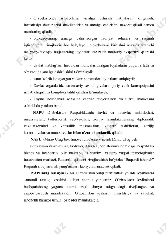 i hamkor uchun jozibador mamlakatdir. o`zbekistonda investitsiya siyosatini takomillashtirish va isloh qilish mamlakatda investitsiya siyosatini tubdan yaxshilash va isloh qilish, uni amalga oshirish uchun zamonaviy, samarali yondashuv va mexanizmlarni joriy etish, shuningdek, investitsiya jarayonlarini jadallashtirish va umuman olganda biznes muhitini yaxshilash bo`yicha chora-tadbirlar izchil amalga oshirilmoqda. qabul qilingan chora-tadbirlar birinchi navbatda iqtisodiyot tarmoqlarini, ishlab chiqarish va ijtimoiy infratuzilmani ustivor rivojlantirish va modernizatsiyalashni, kompleks diversifikatsiyani amalga oshirishni hamda sanoat mahsulotlarini raqobatbardoshligini oshirishga yordam beradi. faol investitsiya siyosatini davom ettirish, sa’y-harakatlarni to`plash hamda mavjud resurslardan oqilona foydalanish uchun, investitsiyalarni, jumladan to`g`ridan-to`g`ri xorijiy investitsiyalarni samarali jalb etish va mavjudlarini texnik va texnologik qayta qurollantirish uchun strategik va yirik investitsiya loyihalarini amalga oshirish hamda yangi yuqori texnologiyali ishlab chiqarishlarni tashkil etish va shu asosda aholi bandligini ta’minlash, aholi turmush darajasi va sifatini oshirish maqsadida, kapital qo`yilmalarning va ijtimoiy, uy-joy, muhandislik va transport infratuzilmasini ishga tushirishni 2019 yilga mo`ljallangan asosiy parametrlarining qabul qilishni ta’minlashga erishildi …
