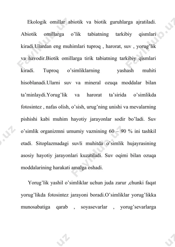 o'simliklarga ekologik omillarning ta'siri - Page 5