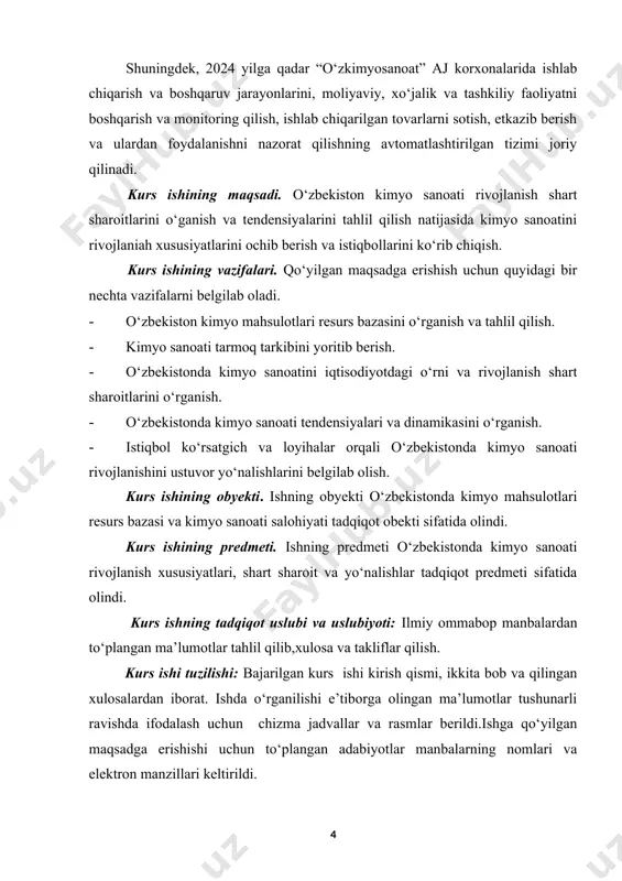 organik kimyo sanoati boshqa sanoat tarmoqlariga qaraganda juda tez sur’atlar bilan rivojlandi. organik kimyo sanoatining xomashyosi asosan, ko‘mir, neft, gaz, yog‘och chiqitlaridir. bizda ayniqsa, gaz, ancha katta neft va ko‘mir zahiralari ham bor. mana shu ashyolar respublikamiz organik kimyo sanoatining paydo bo‘lishi va rivojlanishiga sabab bo‘ldi. kimyoviy tolalar va iplar (polimerlar) ishlab chiqarish ham respublika kimyo sanoatining endi rivojlanib kelayotgan tarmoqlaridan biridir. uning rivojlanishiga gaz sanoatidagi o‘sish ijobiy ta’sir ko‘rsatmoqda. mazkur tarmoq mahsulotlaridan-chirchiq "elektrokimyo sanoati" ishlab chiqarish birlashmasida kaprolaktom (yillik quvvati 80 ming t.), farg‘ona kimyo tolalar zavodida atsetat iplar, "navoiyazot" birlashmasida nitron akril tolalari (yiliga 40 ming t.), "farg‘onaazot" birlashmasida sellyuloza atsetati (yillik quvvati 42 ming t.) ishlab chiqariladi. 1-rasm. farg‘ona azot birlashmasi mineral o‘g‘itlar - o‘zbekiston kimyo sanoatining asosiy mahsulotidir. tarmoq korxonalarida respublika qishloq xo‘jaligi uchun zarur bo‘lgan ammofos, ammiak silitrasi, superfosfat, karbamid, suyultirilgan ammiak ishlab chiqariladi. chunonchi, chirchiq elektrokimyo kombinati, farg‘ona azotli o‘g‘itlar, navoiy kimyo birlashmalarida - …