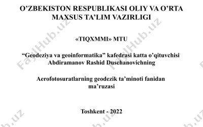 an'anaviy aero va kosmik tasvirni o'zgartirish — PPTX
