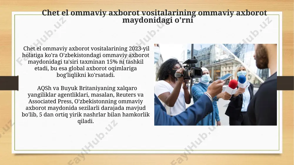xorijiy ommaviy axborot vositalarining ommaviy axborot maydonidagi o'rni - Page 3