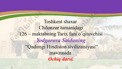 qadimgi hindiston sivilizatsiyasi — PPTX