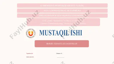 xizmatlar logistikasi — PPTX