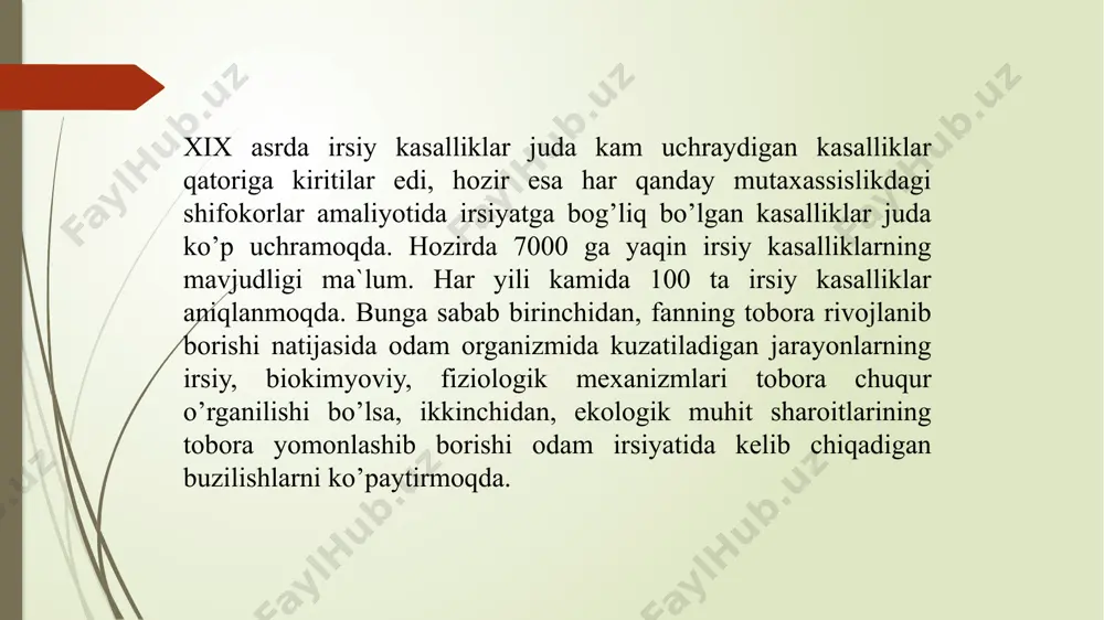 i, kasallik asosida buyrak kanalchalarida fosforlanish fermentativ nuqsoni (kombinirlangan tubulopatiya) yotadi, buyrak kanalchalarining proksimal qismining tug’ma kaltaligi hisobiga fosfat, glyukoza va aminokislotalar transporti buziladi, ularning siydik bilan ekskretsiyasi ortadi, kislota asos muvozanati buziladi. rivojlanuvchi metabolik atsidoz va fosfor birikishi buzilishi osteomalyatsiya va skeletda raxitsimon o’zgarishlarni keltirib chiqaradi. asosiy alomatlari. polidipsiya, poliuriya, uzoq subfibrilitet, qusish, qabziyat. 2 yoshda jismoniy rivojlanishdan orqada qolish, gipotrofiya, suyaklar deformatsiyasi, oyoqlar qiyshayishi (valgus yoki varus tip) ko’krak qafasi, bilak va yelka suyaklar deformatsiyalari kuzatiladi. mushaklar gipotoniyasi hisobiga bolalar statiko-motor rivojlanishdan orqada qolishi natijasida 5-6 yoshga yetganidagina yura boshlaydilar. ba`zida kasallik kechroq 6-12 yoshdan boshlanishi mumkin, bolada tana harorati ko’tarilishi degidratatsiya, o’sishdan orqada qolish, qonda qand miqdori ortmasa ham siydik bilan ajralishi (glyukozuriya) kuzatiladi. diagnostikasi. qonda kaltsiy (2-2,1 mmol/l) va fosfor(0,9 mmol/l dan kam) miqdori kamayishi, ishqoriy fosfataza faolligi ortishi, metabolik atsidoz (ph 7.35 - 7.25; be-10-12 mmol/l), siydik bilan kaltsiy ekskretsiyasi ortishi va siydikda fosfat klirensi …