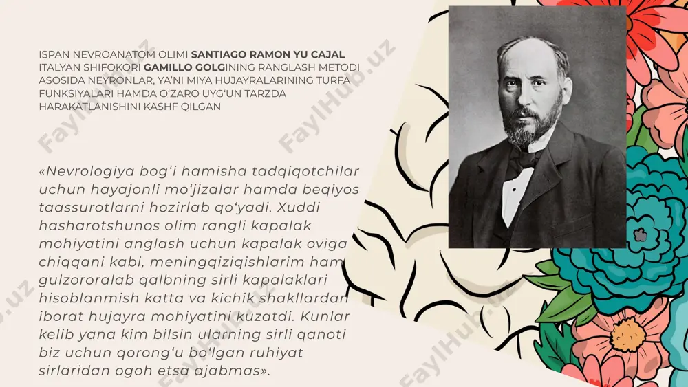 i boshqarib turuvchi markaz: motivatsiya, harakat va amallarni: yaxshi-yomon amallarni ham rejalashtirishi, anglashi, rost-yolg‘on sо‘zlarni aytishga qaror qabul qilishiva aytishi anatom va fiziolog olimlar martini hamda bartholomew qarashlarida ham buni tasdiq etuvchi fikrlar mavjud: «aftidan, miyaning old, peshona qismi harakat funksiyalari bilan bir qatorda, tajovuzkorlik hissining funksional markazi bо‘lishi ham mumkin». bu ma’lumot ham qur’oni karim suralarida keltirib о‘tilgan: «yо‘q, qasamki, agar u (bundaygumrohlikdan) tо‘xtamasa, albatta biz uni о‘sha peshona sochidan, о‘sha yolg‘onchi, adashgan peshona sochidan tutarmiz» ("alaq" surasi, 15–16 oyatlar). miyada о‘rganish jarayoni bu – neyron populyatsiyalarining qurilish tizimi, barpo etilishidir. neyrodidaktika fani 1980 yilning oxirlarida gerhard preiss neyrodidaktik olimlarning kuzatuvi natijalariga kо‘ra, takrorlashning faoydali tomonini ochib bergan. psixika bu aks ettirishdir. jonli va jonsiz tabiatda aks ettirishning o‘ziga xos usullari mavjud. aks ettirish jarayonini quyidagicha ifodalash mumkin. jonsiz materiya uchun aks ettirishning mexanik, kimyoviy va fizik turlari xosdir. masalan, ko‘zguning aks ettirishi, suvdagi ta’sir va boshqalar. jonli materiya …