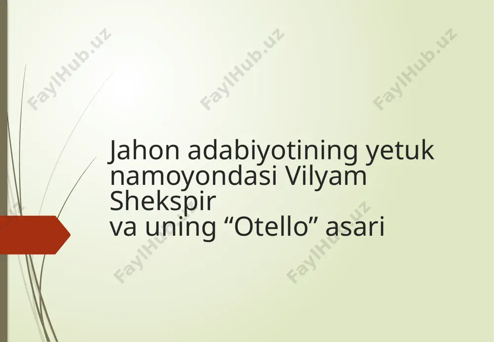 omin gunohingni yodingga tushur dezdemona kim? otello bu sizmi? yotmaysizmi aziz otello? qilgan edim xo’sh , azizim bu gapiz bilan ne demoqchisiz o’ldiraman dedingizmi tangrim menga rahming kelsin o’ldirmaysiz shunday so’zni aytgandan keyin ammo juda qo’rqyaman shunday bo’lsa ham bir gunohim sizga bo’lgan ishqimdir xolos “otello” otello balli xuddi shu ishq uchun hozir o’lasan jim bo’l sekin o’zim sevib senga hadya qilgan ro’molni kassioga olib etib berding uh joginam tilingni tiy yolg’on qasam ichishdan xuddi shu topda dezdemona ishqqa o’lim tabiatning qonuniga zid juda yaxshi o’zi nima gap bu yolg’on jonim bilan qasam ichay o’zidan so’rang durust axir shu topda o’la qolmasman “otello” emiliya erkak bo’lsang sharmanda qil bu vijdonsizni xotinini yo’ldan chiqqan deganmidingiz o’ynashibdi deganmidingiz kassio bilan yo’q tilimni tiyolmayman so’ylashim kerak yago men fikrimga kelganini so’yladim xolos ha degan edim ha kassio bilan dedim tilingni tiy tentak bo’lib qoldingmi sen bor uyga jo’na image1.png image2.png image3.png image4.png
