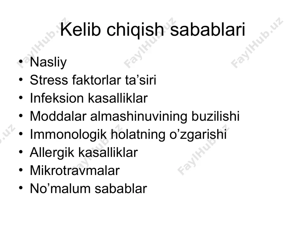 mentlar chegaralangan sklerodermiyaning tarqoq shakli skleroatrofik temiratki jinsiy olatning jarohatlanishi skleroatrofik temiratki qin dahlizining zararlashi skleroatrofik temiratkining ekstrogenital joylashuvi eksfoliativ eritrodermiya:zamburug’li mikoz differensial tashxis terining zamburug’li kasaliklari neyrodermitlar eritrodermiya zahm seboreya jiberning pushti rang temiratkisi ritter kasalligi q psoriazning davosi mahalliy davo progressiv bosqichda steroid malhamlar (seleltoderm, ftorokort, klobetazol, dermoveyt, lorinden) vitamin d saqlovchi psarcutan malhami ditranol malhami salitsil kislota saqlovchi malhamlar asalari zahrini saqlovchi malhamlar psoriazning davosi umumiy davo tinchlantiruvchi vositalar antigistamin vositalari vitaminoterapiya sintetik retinoidlar (tigazon) ichishga sitostatik vositalar (metotreksat) immunomodulyatorlar og’ir hollarda immunosupressorlar (sandimmun ) fizioterapevtik muolajalar (uva,ubn) fotokimyoterapiya (psoyeran, psoralen, puvalen, lamadin) ichirilgandan keyin puva bilan uzun to’lqinli nurlar o’tkaziladi.