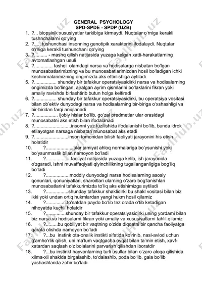 umumiy psixologiya — DOCX
