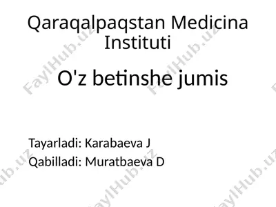 qaraqalpaqstan medicina instituti — PPTX