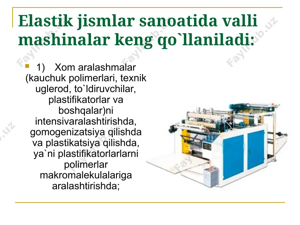valli mashinalarning plastmassalarni qayta ishlashda qo`llanilishi - Page 5