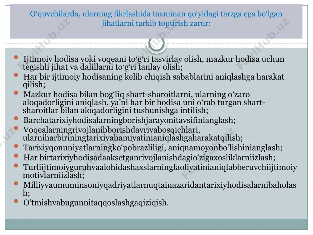at, farovonlik baxsh etadi. halol mehnat ma’naviy hayotning mezonidir. mehnat insonni uch balodan saqlaydi: yurak siqilishidan, axloqiy buzilishdan, muhtojlikdan. qur’onda ilmga katta e’tibor berilgan. bunga unda «ilm» so‘zining 765 marta takrorlinishi yorqin dalildir. ilmlarni o‘rganish har bir inson uchun farzdir. ilm o‘rganishdan murod mansab emas, avval o‘qigan ilmiga o‘zi amal qilib, so‘ng xalq va vatan oldidagi burchni ado etishdir. sharqining ulkan qomusiy aqli, jahon ilmi va madaniyatining eng mashhur namoyandalaridan biridir. ibn sino o‘rta asr fanining turli sohalari – falsafa, tibbiyot, tabiatshunoslik, badiiiy adabiyot bo‘yicha yozgan asarlari bilan madaniyatimiz tarixida o‘chmas iz qoldirdi, uning rivojiga katta hissa qo‘shdi, o‘z davrida «shayx – urrays» (olimlar raisi) unvoni bilan taqdirlandi. uning 150 dan ortiq asari ma’lum. uning «tib qonunlari» nomi bilan shuhrat qozongan asari sharqda ham, g‘arbda ham meditsinada asosiy qo‘llanma hisoblangan. yusuf xos hojib yusuf xos hojibning pedagogik qarashlarida xalq bilan birga bo‘lish, adolatparvarlik g‘oyalari asosiy o‘rin tutadi. u harbirkishiningyuksakkamolotcho‘qqisigaetishiniorzuqiladi. yusuf …