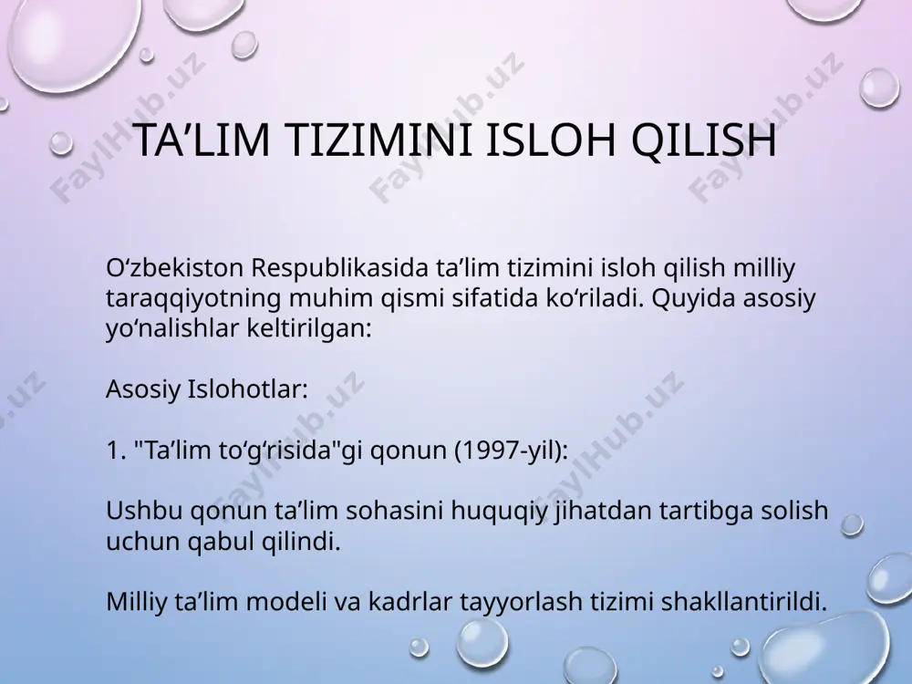 o‘zbekiston respublikasida taʼlim sohasidagi islohotlar - Page 3