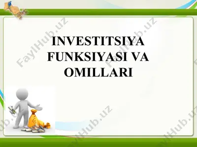investitsiya funksiyasi va omillari — PPT