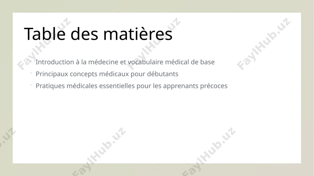 rincipes de diagnostic apprendre à identifier les symptômes et établir des diagnostics préliminaires est fondamental pour de futurs professionnels de la santé. éthique médicale la déontologie et les principes éthiques guident la pratique médicale. le respect du patient et la confidentialité sont des valeurs clés à assimiler. les maladies courantes expliquées simplement les maladies courantes telles que le rhume, la grippe et les infections sont expliquées de manière simple. symptômes, traitements et prévention sont abordés pour une compréhension claire. photo by neal smith on unsplash l'importance de la prévention en santé 1 prévention - la prévention en santé vise à éviter les maladies en adoptant des comportements sains et en suivant les recommandations médicales. 2 vaccination - les vaccins préviennent de nombreuses maladies infectieuses et contribuent à protéger la santé individuelle et collective. 3 hygiène - maintenir une bonne hygiène corporelle, alimentaire et environnementale est essentiel pour prévenir les infections …