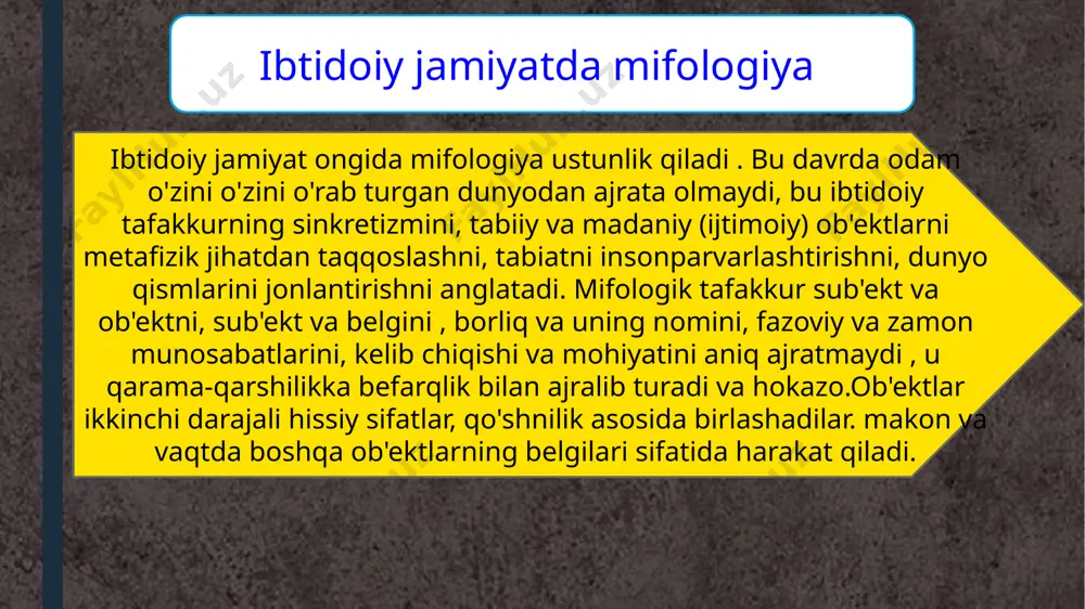 mifologiyasida ot tanasida odamning boshi va gavdasi boʻlgan yovvoyi, oʻlimli jonzotlar , togʻlar va oʻrmon chakalaklari aholisi. kentavrlar sharob xudosi dionisga hamroh bo'lib , ularning zo'ravon temperamenti va muloyimligi bilan ajralib turadi. foydalanilgan adabiyotlar: dunyo xalqlarining afsonalari : entsikl. 2 jildda / ch. ed. s. a. tokarev . - 2-nashr. - m .: sovet entsiklopediyasi , 1987-1988. mifologiyani o'rganish // mifologiya / s. a. tokarev , e. m. meletinskiy // dunyo xalqlarining afsonalari : entsikl. 2 jildda / ch. ed. s. a. tokarev . - 2-nashr. - m .: sovet entsiklopediyasi , 1987. - t. 1: a-k. - 671 b. arman mifologiyasi / s. b. harutyunyan // dunyo xalqlarining afsonalari : entsikl. 2 jildda / ch. ed. s. a. tokarev . - 2-nashr. - m .: sovet entsiklopediyasi , 1987. - t. 1: a-k. - 671 b. jahon daraxti / v. n. toporov // dunyo xalqlarining afsonalari : entsikl. 2 …