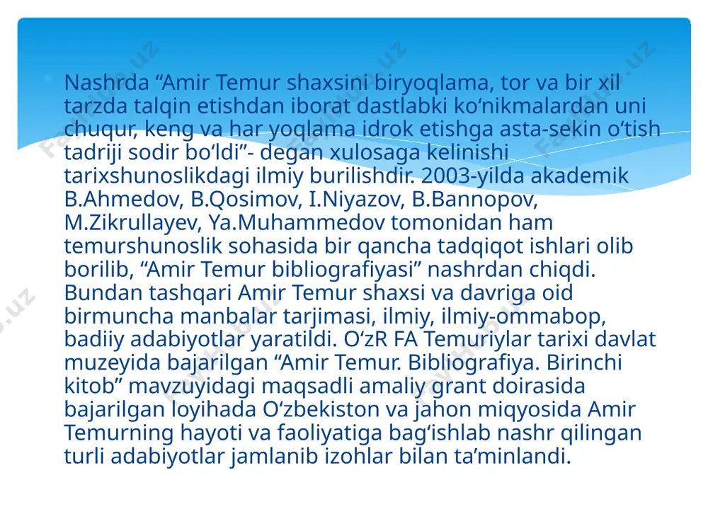 bir kishini xabarchi etib yubordilar. u borib ahvolni bilgach, ushbuni ma’lum qildi: “qamariddin ko’ktepa mavzeida lashkarlarini to’plab turibdi, ammo sizni kelayotganizdan xabari yo’q. u xojibekni kutmoqda”...amirzoda jahongir zo’r shavkat va ko’p lashkar bilan ko’p saflarga tizilgan holda (yosomishi qilib) yaqinlashdi va g’anim qarshisiga kelib turdi, ammo (qamariddin) ketma-ket kelayotgan lashkarlarni va ularning ko’psonliligini ko’rib, dahshat va qo’rquv unga g’olib keldi va qochishga yuz tutdi”1. aynan jahongir mirzo shu jangdan g’alaba qozonib, samarqandga qaytib kelgandan keyin og’ir kasallikka chalinib vafot etdi. jahongir mirzoning xotinlari va o’g’illari haqida sharofiddin ali yazdiy “zafarnoma”da quyidagicha xabar beradi: “shahzodaning yoshi yigirmada erdi va andin ikki o’g’ul qoldi, amirzoda muhammad sulton, xonzodadin tug’ub erdi va amirzoda pir muhammad, baxt malik og’okim, ilyos yasuriyning qizi erdi, andin tug’ub erdi. shahzoda o’lgandin so’ng qirq kun o’tub erdikim, mutavallud bo’ldi. shahzodaning vafot bo’lg’on tarixi yetti yuz yetmish yettida lu yilda erdi (1376) mavlono nizomiddin shomiy amirzoda jahongir mirzoning o’limini …
