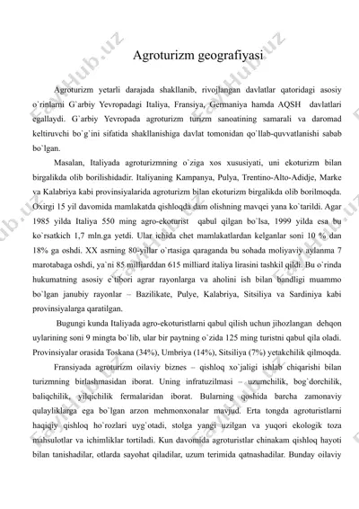 agroturizm geografiyasi — DOC