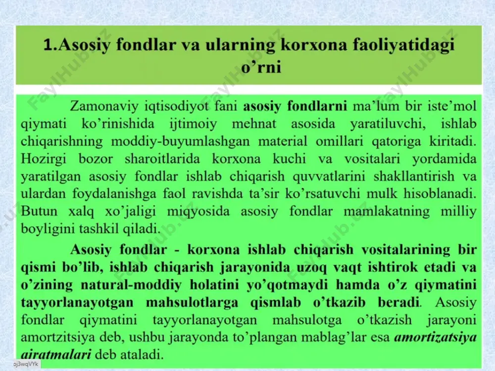 korxonaning asosiy fondlari va ishlab chiqarish quvvati - Page 3