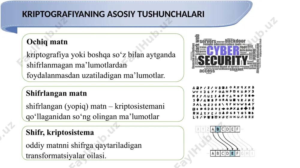 tiladigan ko‘chma shifrlash mashinasidir. m-105 (kod nomi: agat) - bu sobiq sssrda 1960 yillarning oxirlarida ishlab chiqarilgan rus avtonom shifrlash mashinasi shifr mashinalar zamonaviy kriptografiya 1990-yillarning oxirlarida kriptografik protokollarning davlat standartlarini ochiq shakllantirish jarayoni boshlanadi. 2000 yilda aqsh hukumati tomonidan maxfiy kalit kriptografiya standarti bo'yicha hozirda aes nomi bilan mashhur bo'lgan rijndael shifri qabul qilindi. shu kabi tashabbuslar evropada nessie (new european schemes for signatures, integrity, and encryptions) va yaponiyada cryptrec (cryptography research and evaluation committees) deb nomlanadi. zamonaviy kriptografiya algoritmlarning o'zida tasodifiy funksiyalardan tashqari (masalan, des va gost shifrlarida ishlatiladigan s-bloklar) chiziqli va differentsial kriptanalizni murakkablashtirishga mo'ljallangan operatsiyalar sifatida aes shifridagi galua maydonidagi hisob-kitoblar kabi yanada murakkab matematik konstruktsiyalar qo'llanila boshlandi. algoritmlarni tanlash printsiplari asta-sekin murakkablashmoqda. axborotni muhofaza qilish muammosini hal qilish uchun tobora yangi mexanizmlar, jumladan, tashkiliy va qonunchilik mexanizmlari taklif etilmoqda. hozirda yangi yo'nalishlar ham rivojlanmoqda. kvant fizikasi, kvant hisoblash va kvant kriptografiyasi rivojlanmoqda. kvant kompyuterlari faqat …