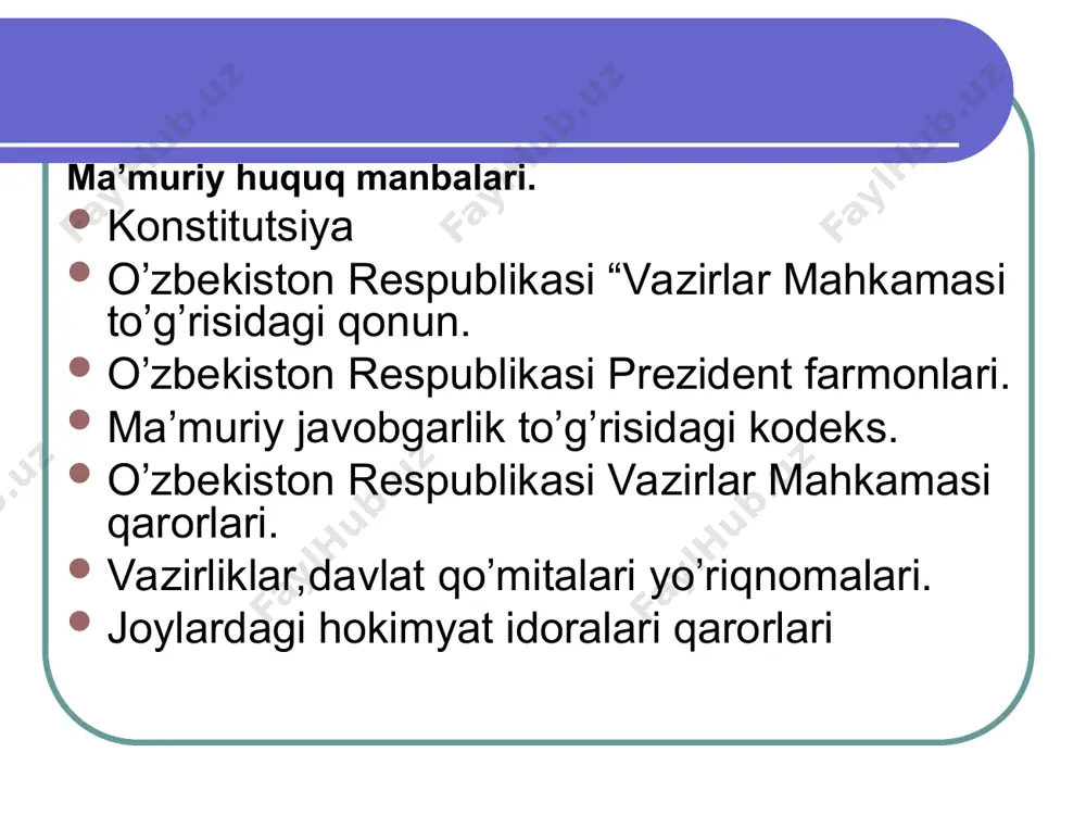 i bilan ta'minlanadi. ular turli-tuman bo`lib, faqatgina majburlov choralari bilan chegaralanmaydi. ijro hokimiyati organlari faoliyatida vujudga keladigan aksariyat ma'muriy-protsessual munosabatlarni amalga oshirishda davlatning majburlov choralarini qo`llash zaruriyati mavjud emas.